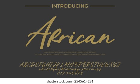 African Font Stylish brush painted an uppercase vector letters, alphabet, typeface