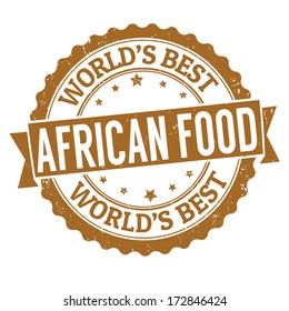 African Food Grunge Rubber Stamp On White, Vector Illustration