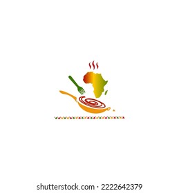 African Food logo with African Map design 