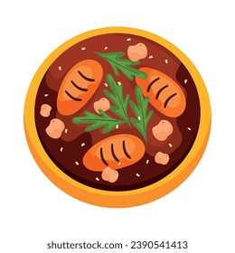 african food pilau illustration isolated