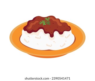 african food rice illustration isolated