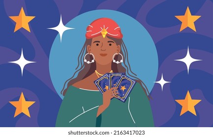 african fortune teller reading card