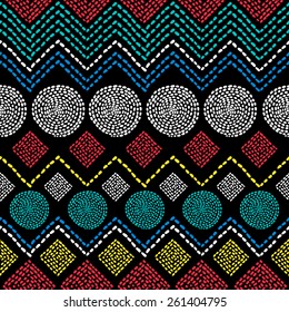 African geometric colorful ornament. Vector seamless pattern.