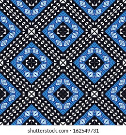 African geometric pattern in blue