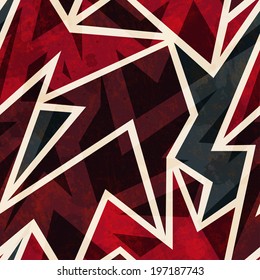 african geometric seamless pattern with grunge effect