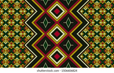 African geometric seamless pattern. Kente cloth. Ethnic colorful print.