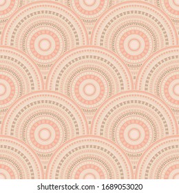 African geometric shapes batik print vector seamless pattern. Folk motifs vintage repeating geometry. South african ethnic medallion concentric shapes seamless geometric pattern.