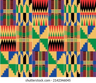 African Ghanaian traditional multicolor and multi pattern