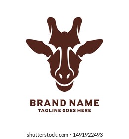 African Giraffe Head Logo Design