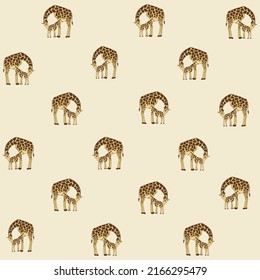 African giraffe vector seamless pattern