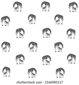 African giraffe vector seamless pattern