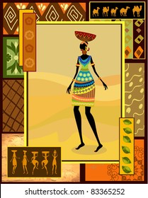 African girl dressed in a decorative