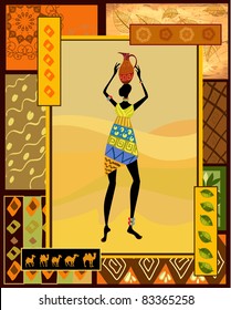 African girl dressed in a decorative