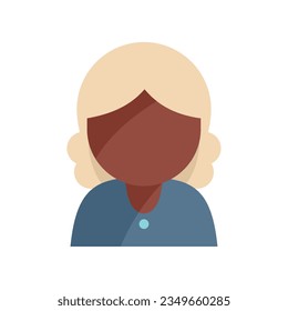 African girl icon flat vector. Happy person. Young girl isolated