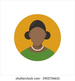African girl user account icon on white background