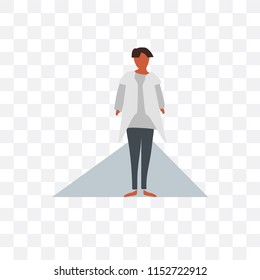 African girl with white dress vector icon isolated on transparent background, African girl with white dress logo concept