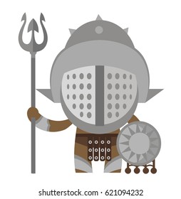 african gladiator with net web and trident