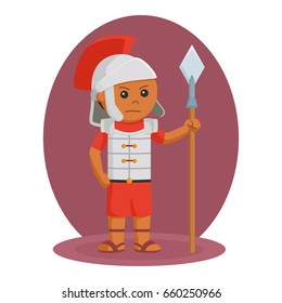 african gladiator with spear