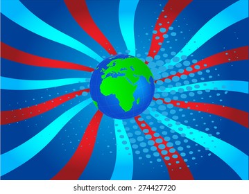 African Globe with Captivating Energy Background - Vectors