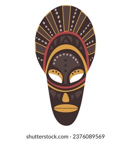 African god mask vector illustration.