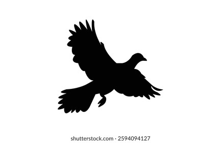 African green pigeon bird Silhouette Design  And Vector Illustration. 
