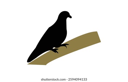 African green pigeon bird Silhouette Design  And Vector Illustration. 
