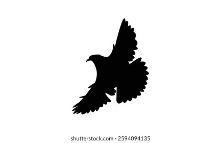 African green pigeon bird Silhouette Design  And Vector Illustration. 
