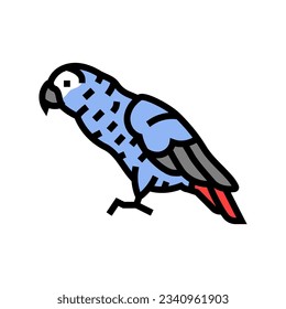 vector del icono del color de pájaro de loro gris africano. signo de pájaro de loro gris africano. ilustración de símbolo aislado