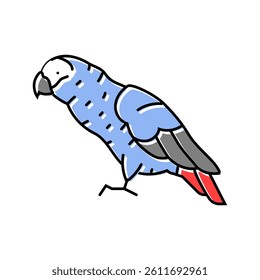 african grey parrot bird color icon vector. african grey parrot bird sign. isolated symbol illustration