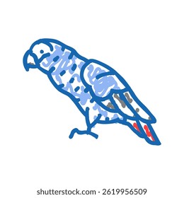 african grey parrot bird doodle icon sketch vector. african grey parrot bird sign. isolated symbol illustration