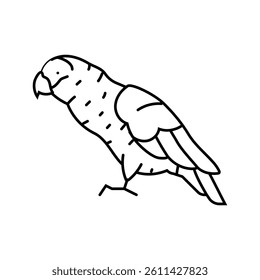 african grey parrot bird line icon vector. african grey parrot bird sign. isolated contour symbol black illustration
