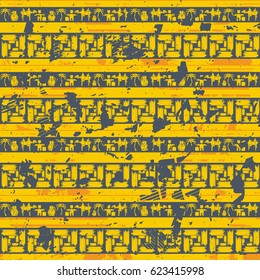 African grunge seamless pattern. Bright background. Vector illustration
