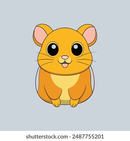 African Hamster Vector Illustration  Cartoon, Clipart, Line Art Design