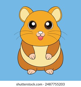 African Hamster Vector Illustration  Cartoon, Clipart, Line Art Design