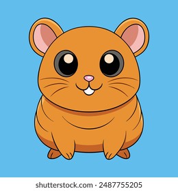 African Hamster Vector Illustration  Cartoon, Clipart, Line Art Design