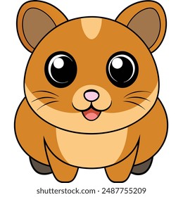 African Hamster Vector Illustration  Cartoon, Clipart, Line Art Design