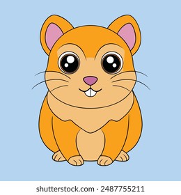 African Hamster Vector Illustration  Cartoon, Clipart, Line Art Design
