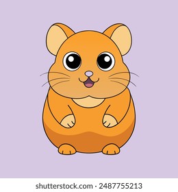 African Hamster Vector Illustration  Cartoon, Clipart, Line Art Design