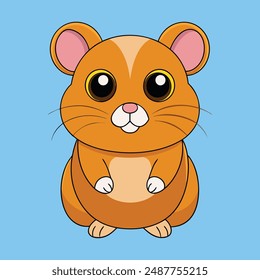 African Hamster Vector Illustration  Cartoon, Clipart, Line Art Design