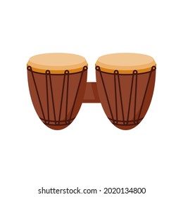 African hand drum or bongo drum in vector icon