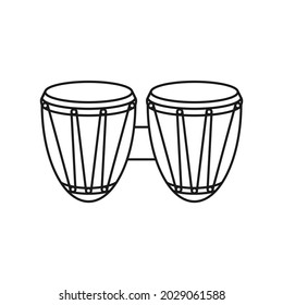 African hand drum or bongo drum in vector icon