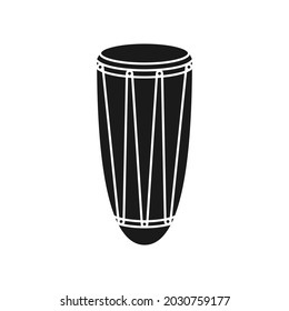 African hand drum or conga drum in vector icon