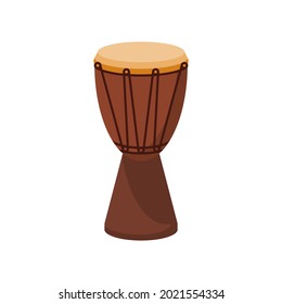 African hand drum or djembe drum in vector icon