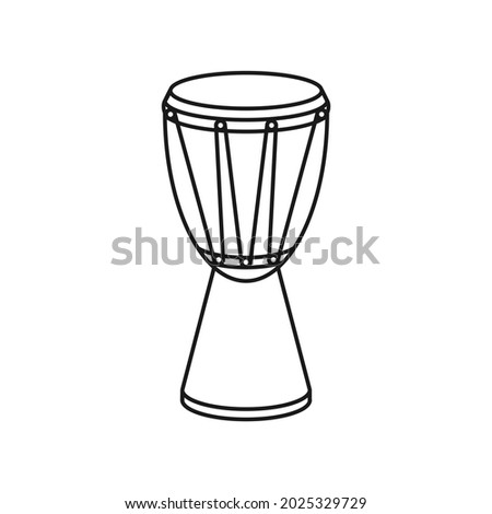 African hand drum or djembe drum in vector icon