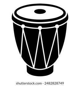 African hand drum silhouette Vector Art Illustration, djembe drum in vector icon, CNC, Wood, Vinyl, Cricut, Laser engraving File
