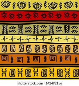 African Hand-drawn Ethnic Pattern, Tribal Background