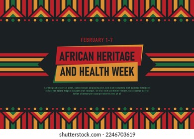 African Heritage and Health Week background. Vector illustration.