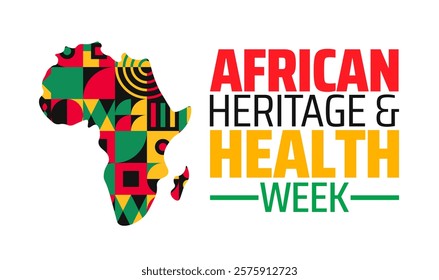 African Heritage and Health Week background banner or poster design template. observed every year in February. Holiday concept. Use to any Template, card, poster, placard, template.