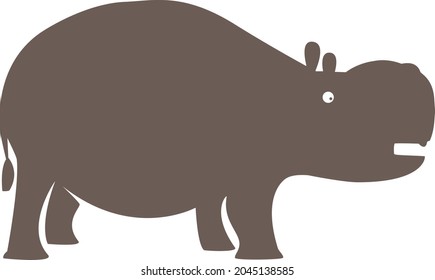 African Hippo vector illustration.
Hippo logo icon, side view profile.