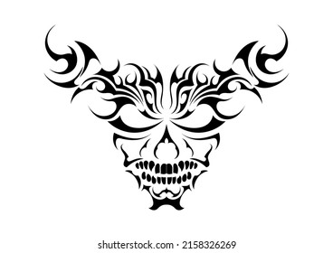 african horn skull abstract tattoo sticker
